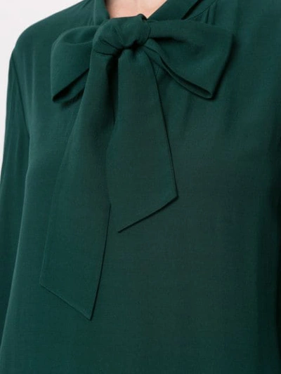 Shop Layeur Pussy Bow Blouse In Green