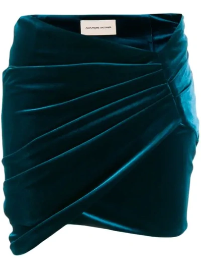 Shop Alexandre Vauthier Wrap Mini Skirt In Blue
