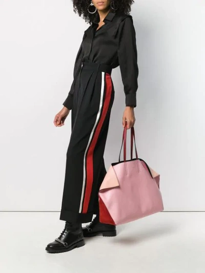 Shop Alexander Mcqueen Contrast Side Band Trousers In Black