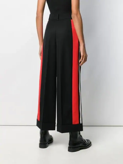 Shop Alexander Mcqueen Contrast Side Band Trousers In Black