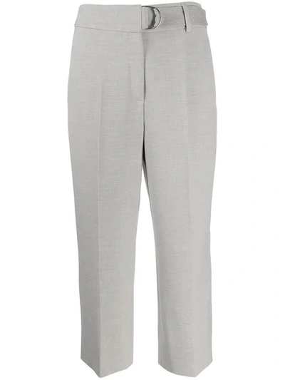 AKRIS PUNTO PLEATED CROPPED TROUSERS - 灰色