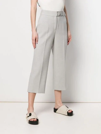 Shop Akris Punto Pleated Cropped Trousers In Grey