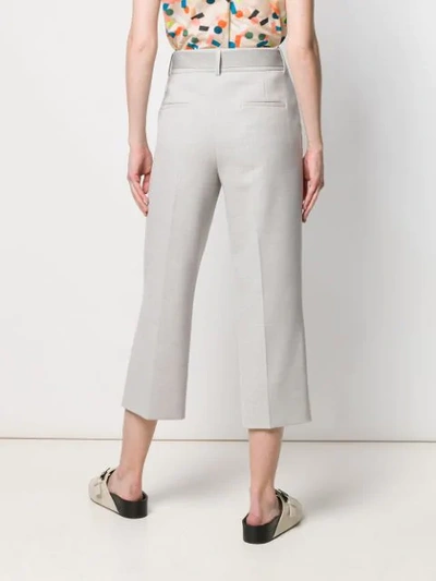 Shop Akris Punto Pleated Cropped Trousers In Grey