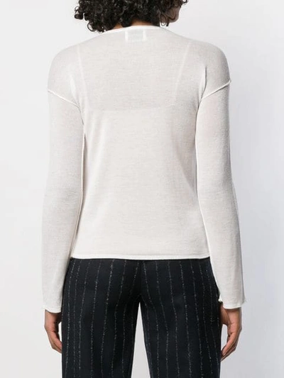 Shop Fine Edge Fine Knit Sweater In White