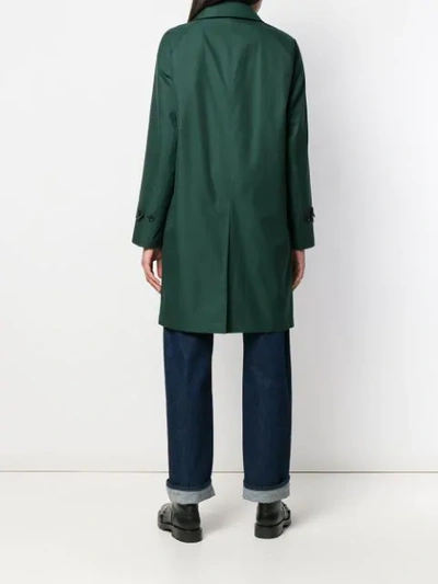 Shop Burberry The Camden Car Coat In Green