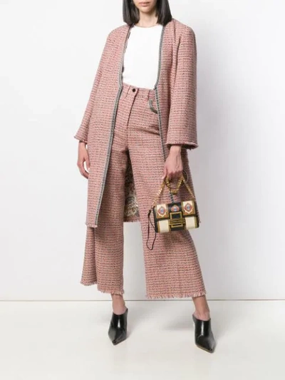 Shop Etro Tweed Coat In 750 Multicolor