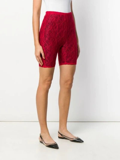 Shop Styland Lace Cycling Shorts In Red