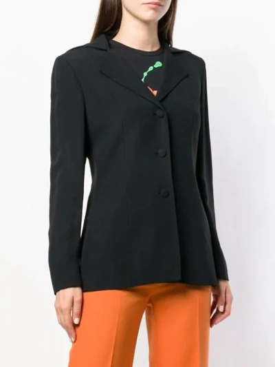 Pre-owned Moschino Vintage Single Breasted Blazer In Black