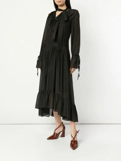 Shop Flow The Label Pleated Shirt Dress In Black