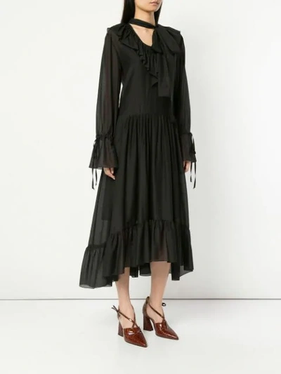 Shop Flow The Label Pleated Shirt Dress In Black