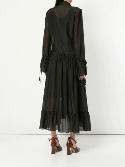 Shop Flow The Label Pleated Shirt Dress In Black