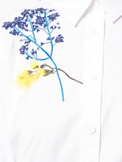 Shop Carolina Herrera Floral Embroidered Blouse In White