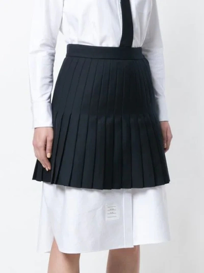 Shop Thom Browne School Uniform Mini-pleated Miniskirt In 415 Navy
