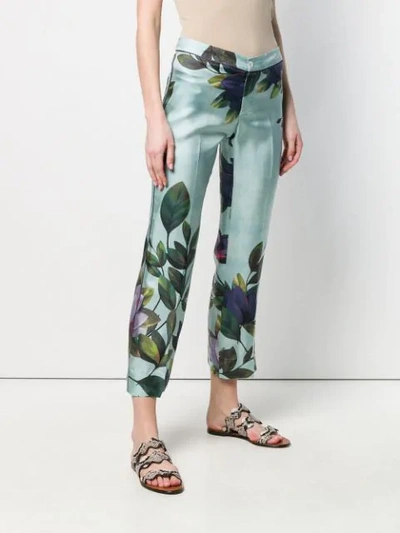 F.R.S FOR RESTLESS SLEEPERS FLORAL CROPPED TROUSERS - 蓝色
