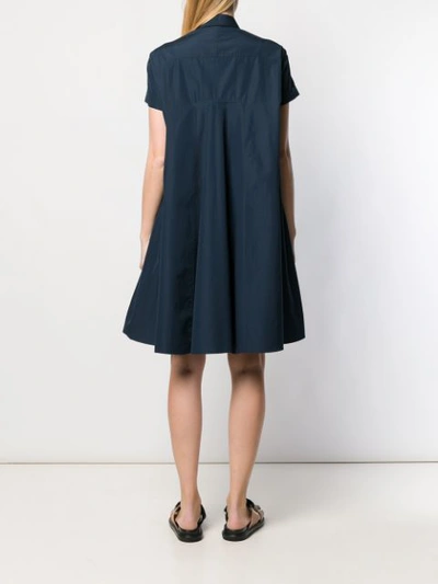 Shop Aspesi Short Sleeved Shirt Dress - Blue