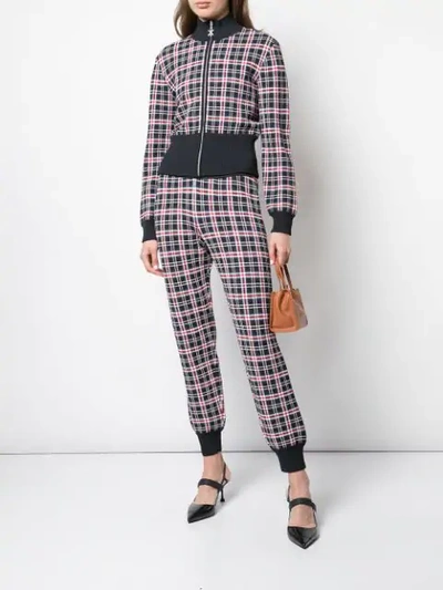 Shop Opening Ceremony Plaid Knit Track Pants In Blue