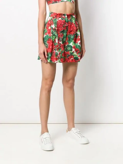 Shop Dolce & Gabbana Brocade Floral Shorts In Red