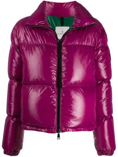 Shop Moncler Fitted Puffer Jacket In Pink