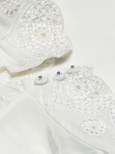 FENDI 蕾丝高领真丝罩衫 - 白色