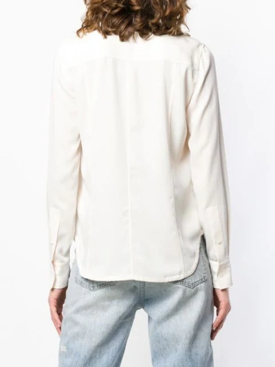 Shop Calvin Klein Stripe Detail Blouse In White