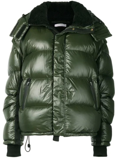 Shop Faith Connexion Short Padded Jacket In Green
