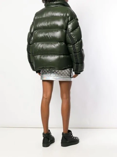 Shop Faith Connexion Short Padded Jacket In Green