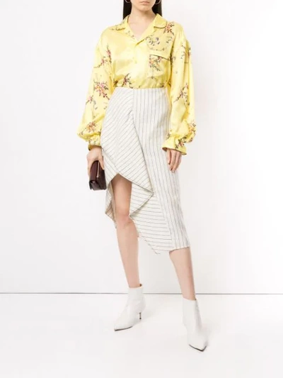 Shop Preen By Thornton Bregazzi Floral Print Shirt In Yellow