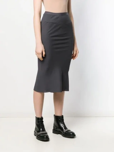 Shop Rick Owens Fitted Skirt In Grey