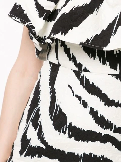 Shop Msgm Zebra Print Dress In White