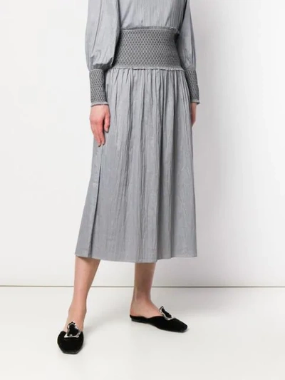 Shop Totême Safara Ruched Waist Skirt In Grey