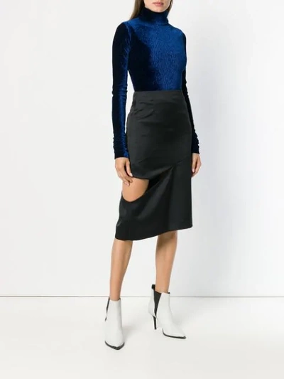 Shop Maison Margiela Cut Out Skirt In Black