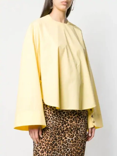 Shop A.w.a.k.e. Oversized Reverse Blouse In Yellow