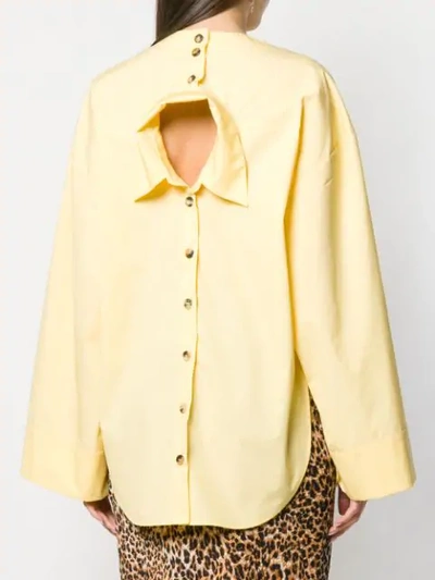 Shop A.w.a.k.e. Oversized Reverse Blouse In Yellow