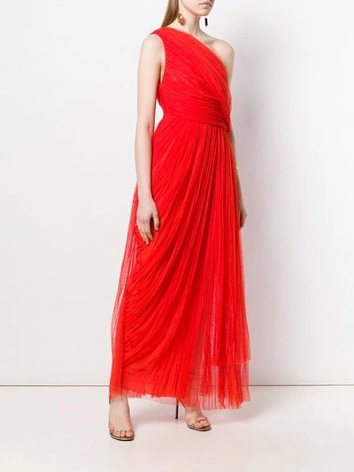 Shop Maria Lucia Hohan One Shoulder Tulle Dress In Red