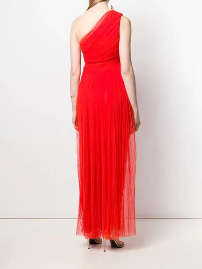 Shop Maria Lucia Hohan One Shoulder Tulle Dress In Red