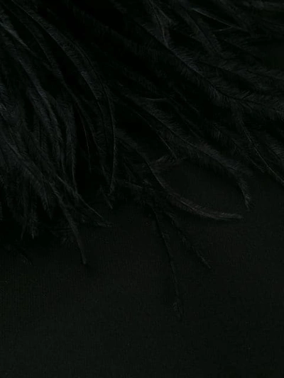 16ARLINGTON MICHELLE FEATHER TRIM MINI DRESS - 黑色