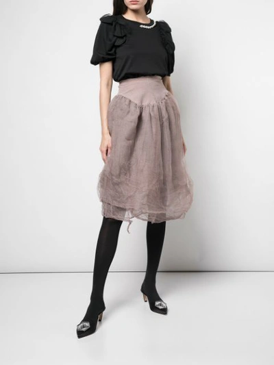 Shop Marc Le Bihan Elasticated Waist Skirt In Purple