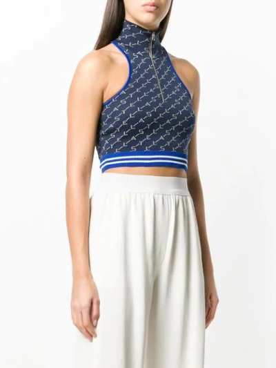 Shop Stella Mccartney Logo Printed Tank Top In Blue