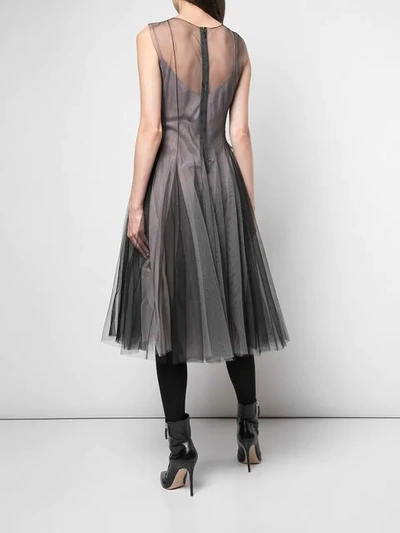 Shop Marc Le Bihan Tulle Layer Midi Dress In Noir/bois