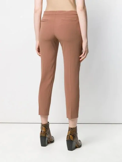 CHLOÉ MID-RISE CROPPED TROUSERS - 棕色