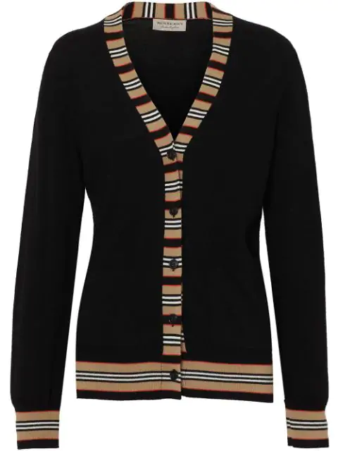 burberry striped cardigan