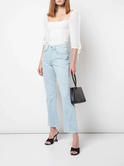 Shop Eve Denim Cropped Bootcut Jeans In Blue
