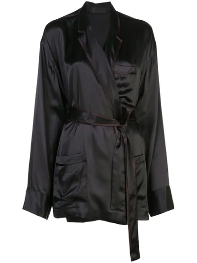 Shop Haider Ackermann Belted Silk Tunic In Black