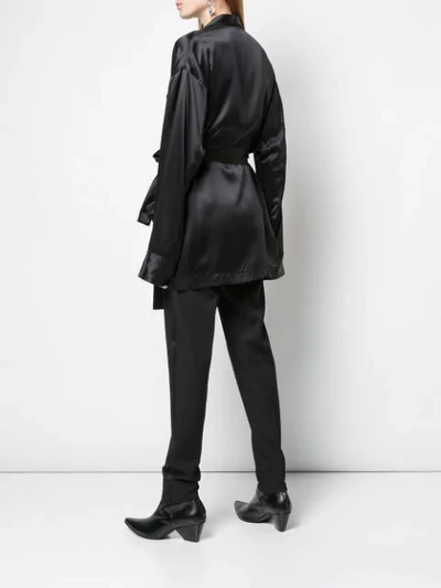 Shop Haider Ackermann Belted Silk Tunic In Black