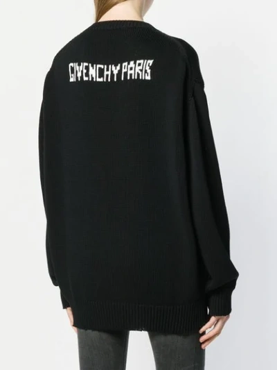 Shop Givenchy Knitted Pattern Jumper In Black