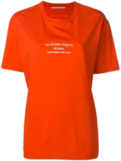 Shop Stella Mccartney Slogan T-shirt In Red