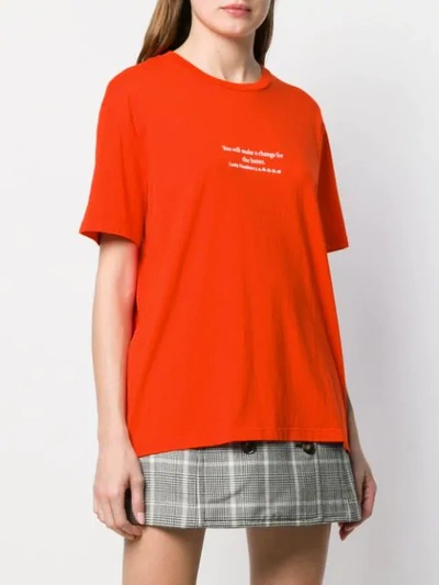 Shop Stella Mccartney Slogan T-shirt In Red