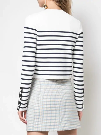 Shop Veronica Beard Striped Pattern Jumper In White