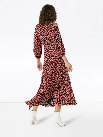 Ganni lindale crepe dress fiery red cheap