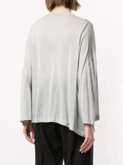 Shop Maison Margiela Batwing Sleeve Knitted Top In Grey